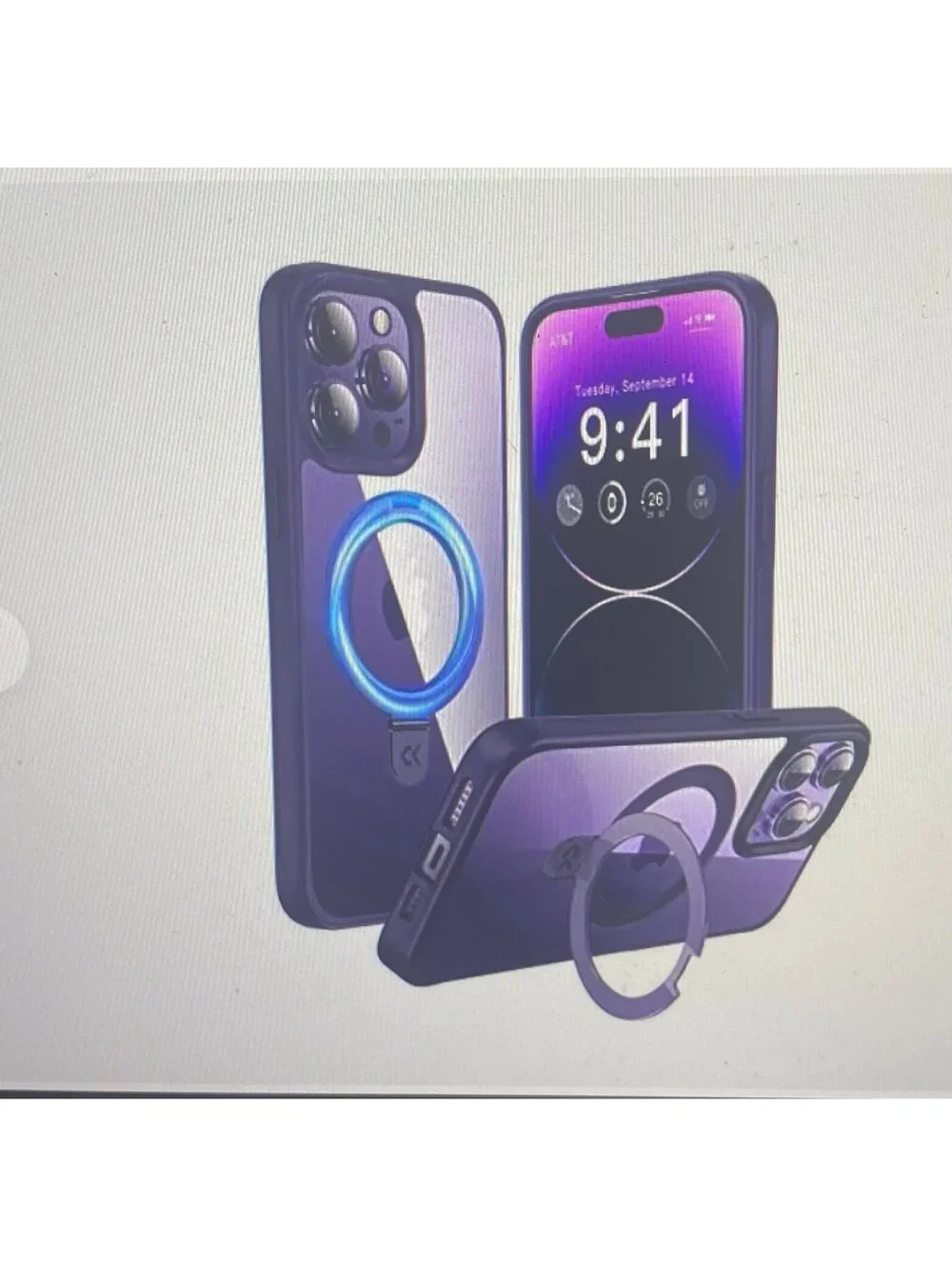 Casekoo Case for iPhone 14 Pro Clear/Purple